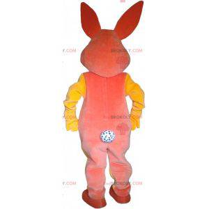 Růžový a žlutý plyšový králík maskot - Redbrokoly.com