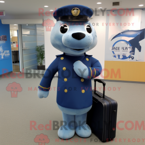 Blue Navy Seal maskot...