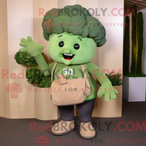 Tan Broccoli-maskot drakt...