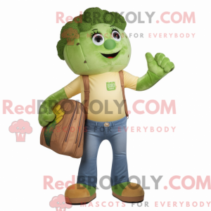 Tan Broccoli mascot costume...