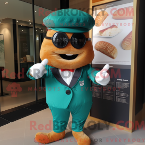 Teal Croissant Maskottchen...