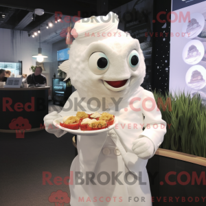 Hvid Fish And Chips maskot...