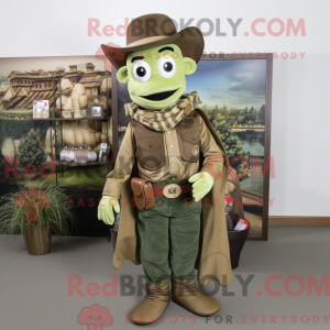 Olive Cowboy maskot kostyme...