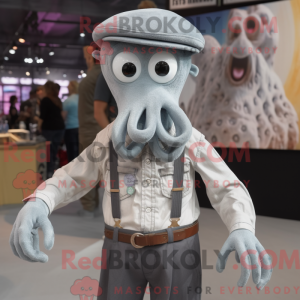 Grå Octopus maskot kostume...