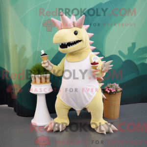 Cream Stegosaurus maskot...