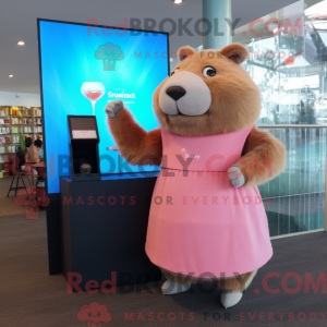 Peach Capybara mascot...