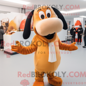 Tan Hot Dogs maskot kostume...