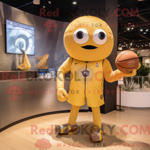 Gold Basketball Ball Maskot...