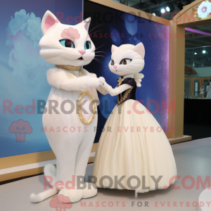 Mascotte de chat crème...