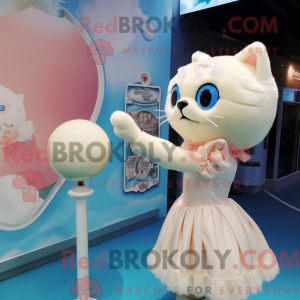 Máscara de gato creme com...