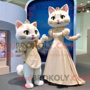 Cream Cat mascot costume...
