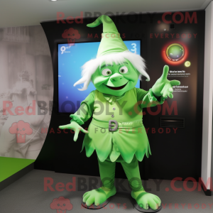 Groene heks mascottekostuum...