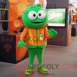 Grøn Orange maskot kostume...