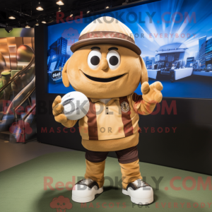 Tan Rugby Ball maskot...