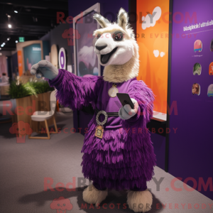 Purple Llama mascot costume...