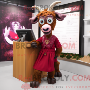 Maroon Goat mascottekostuum...