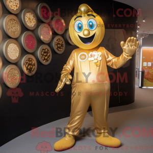 Gold Juggle maskot kostume...