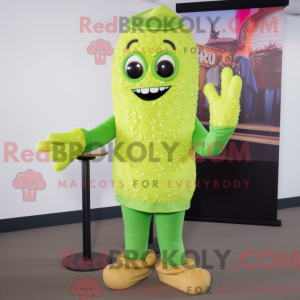 Limegrøn Pop Corn maskot...