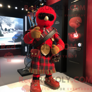 Red Bagpipe mascot costume...