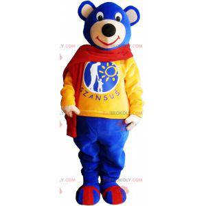 Mascote urso azul com lenço vermelho - Redbrokoly.com