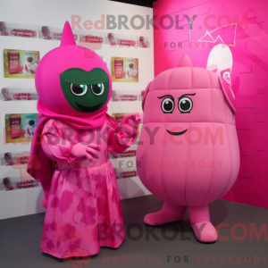 Pink Granat maskot kostume...