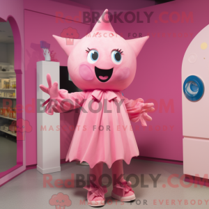 Pink Ray maskot kostume...