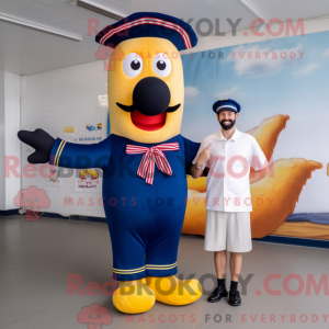 Navy Hot Dog mascot costume...