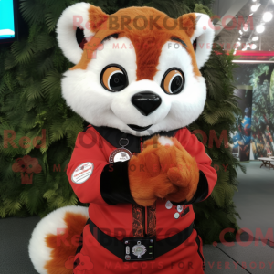 Hvit rød panda maskot drakt...