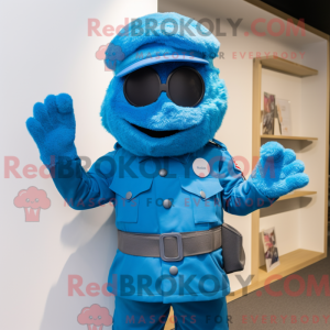 Blue Commando mascot...
