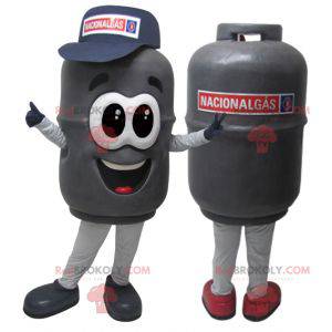 Meget realistisk grå gasflaske maskot - Redbrokoly.com