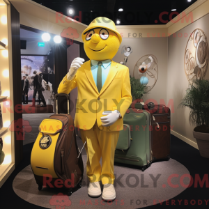 Gul Golf Bag maskot kostume...