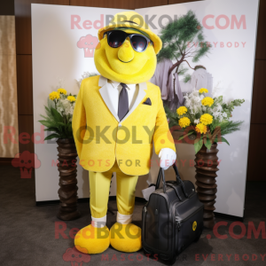 Gul Golf Bag maskot kostume...