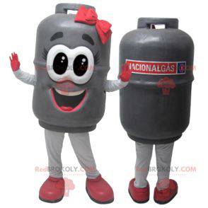 Very realistic gray gas cylinder mascot - Redbrokoly.com