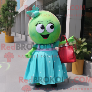 Cyan vannmelon maskot...