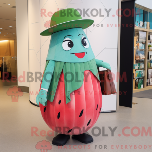 Cyan vannmelon maskot...