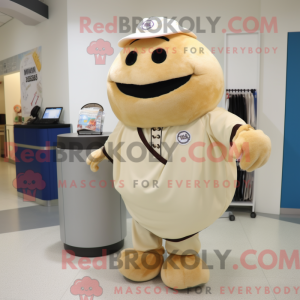 Cream Baseball Ball maskot...