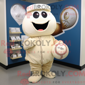 Cream Baseball Ball maskot...