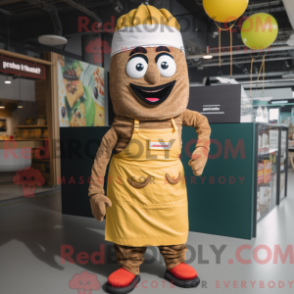 Fantasia de mascote de Falafel com macacão e atacadores - Falafel mascotes - REBROKO_239799 - RedBrokoly.com