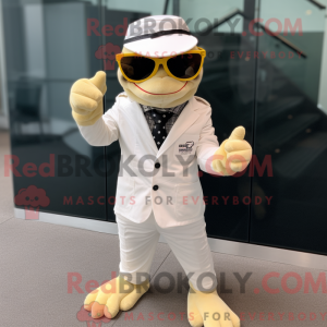 Crème gekko-mascottekostuum...