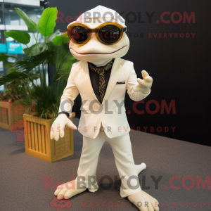 Crème gekko-mascottekostuum...