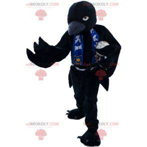 Mascote grande pássaro preto parecendo feroz - Redbrokoly.com