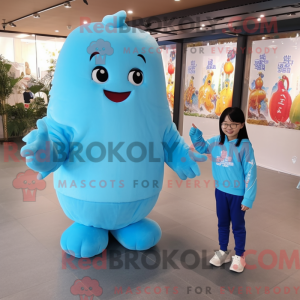 Sky Blue Ice maskot kostume...