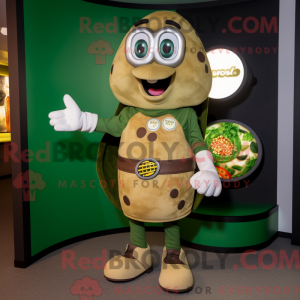 Olive Pizza mascot costume...