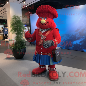Rød sækkepibe maskot...