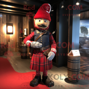 Red Bagpipe mascot costume...