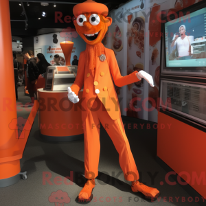 Orange Stilt Walker maskot...