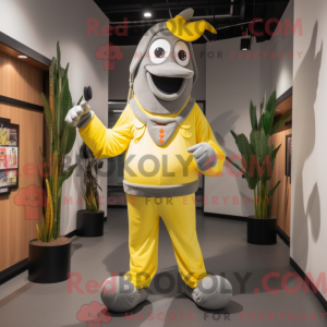 Fantasia de mascote Baa cinza com macacão e cintos - Mascotes de banana - REBROKO_239896 - RedBrokoly.com