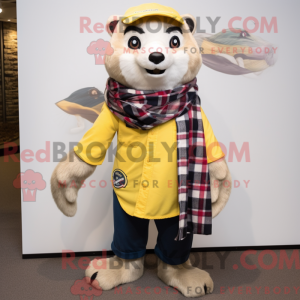 Gele fret mascottekostuum...