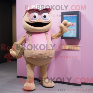 Tan Pink mascottekostuum...