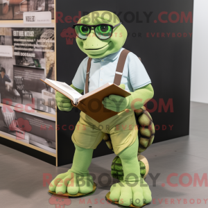 Olive Turtle maskot kostume...